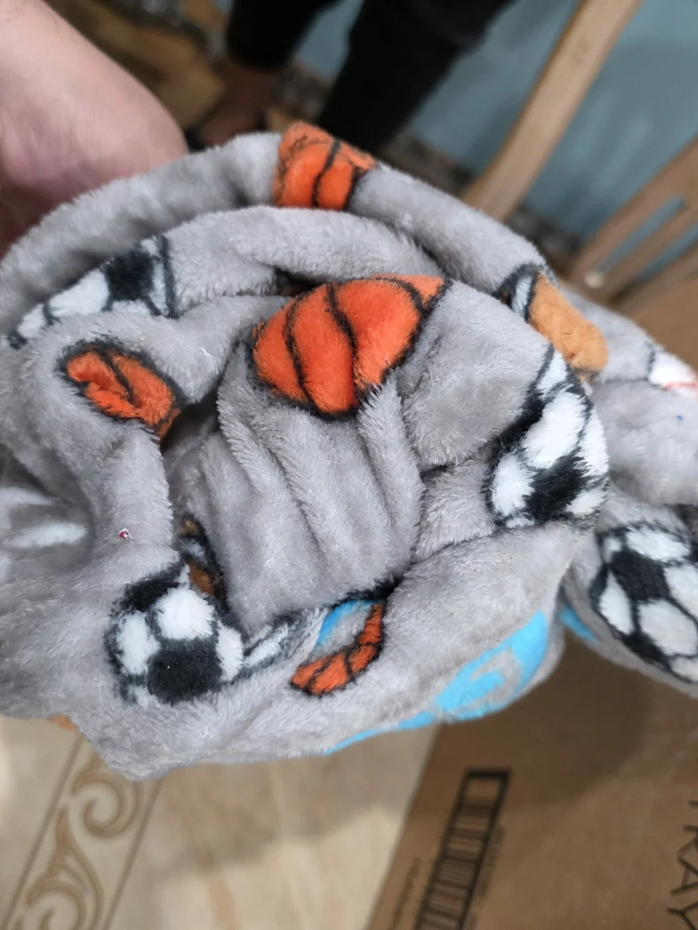 Comfort Bay Kids Gray Plush Throw Blanket - 'Let's Go' Sports Design